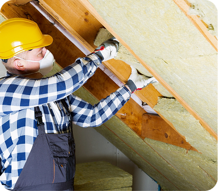 Improveasy team member installing insulation