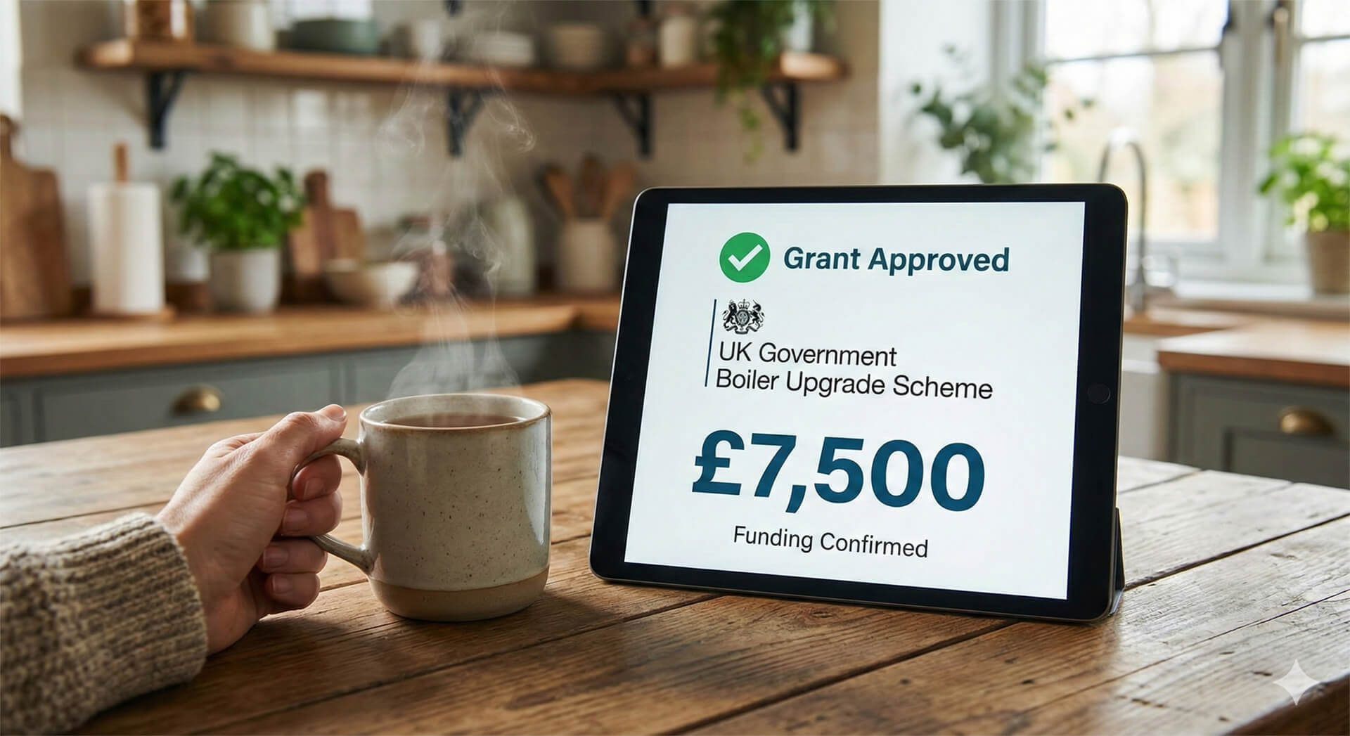 UK Government Boiler Upgrade Scheme £7,500 grant approved for Improveasy customer