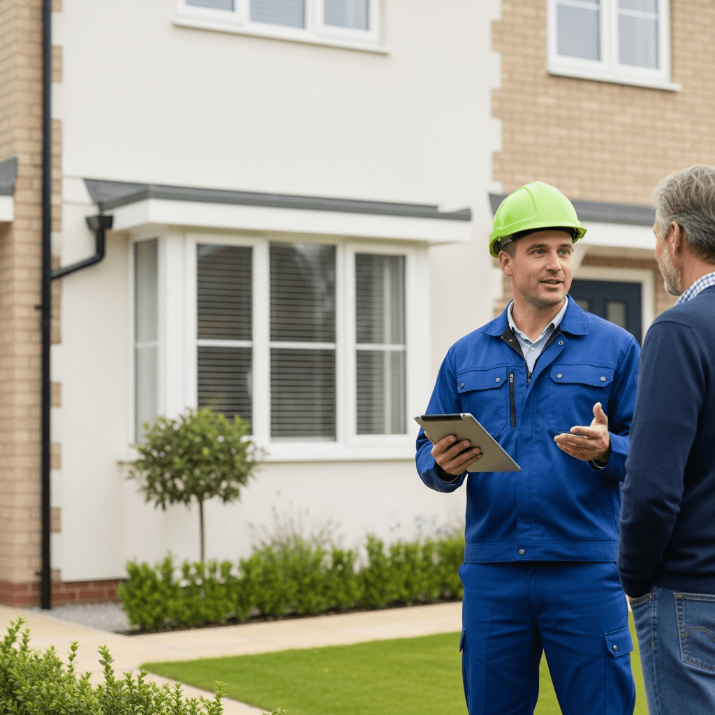 improveasy staff memeber talking to home owner