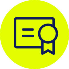 Compliance certification and safety checks icon