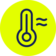Warm home icon representing safe and comfortable heating for elderly residents