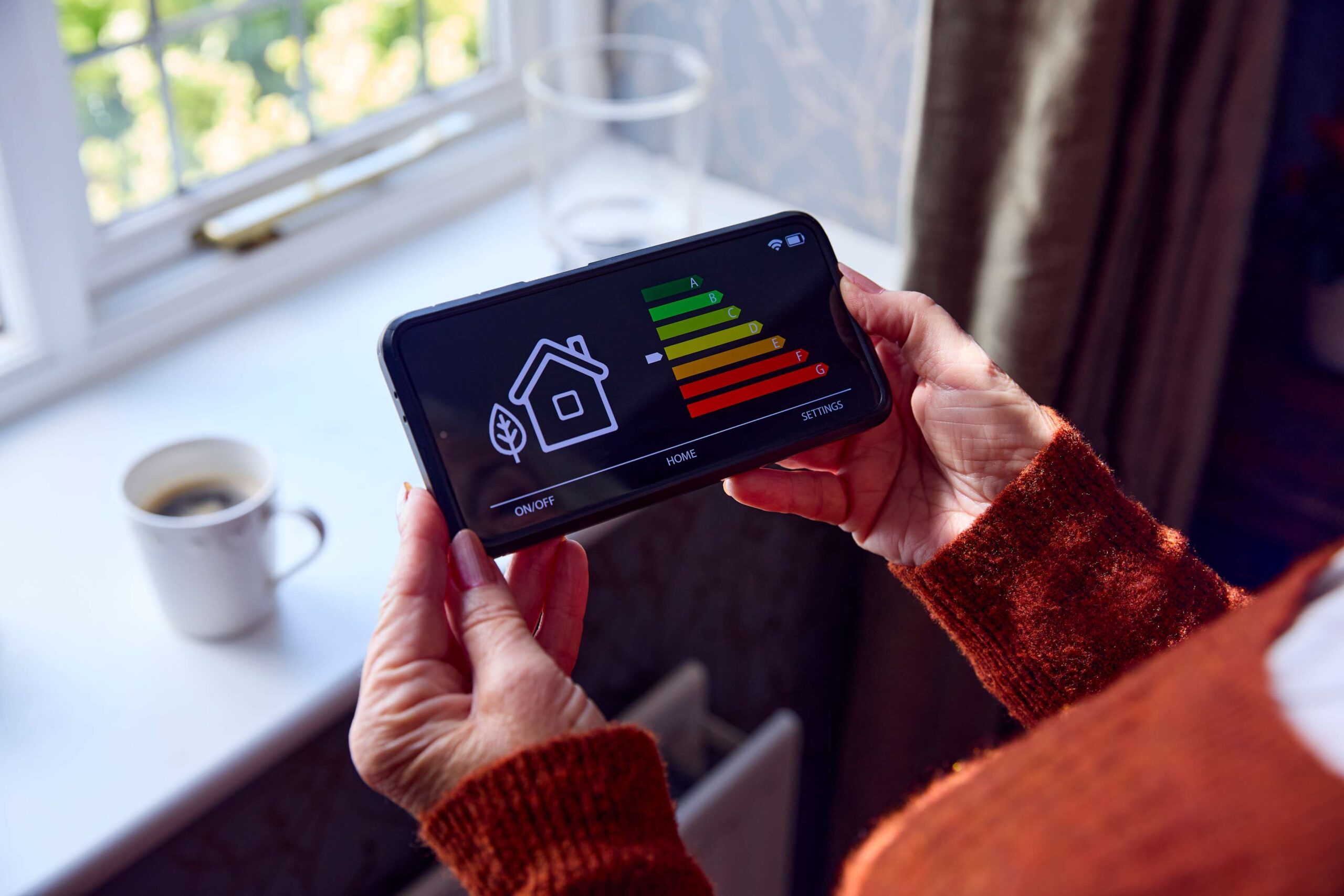 Person checking energy EPC rating